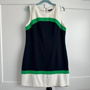 Tommy Hilfiger Dress - Navy, White, and Green - 16